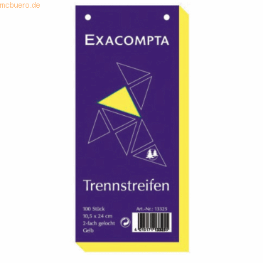 Exacompta Trennstreifen 10,5x24cm VE=100 Stck gelb