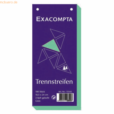 Exacompta Trennstreifen 10,5x24cm VE=100 Stck grn