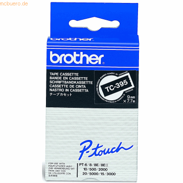 Brother Schriftbandkassette 9mm TC-395 schwarz/wei