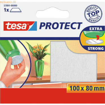20 x Tesa Filzgleiter Protect rechteckig weiß