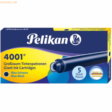 10 x Pelikan Tintenpatrone 4001 GTP blau-schwarz VE=5 Stck