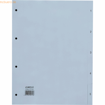 20 x Hetzel Register A4 PP 1-5 grau