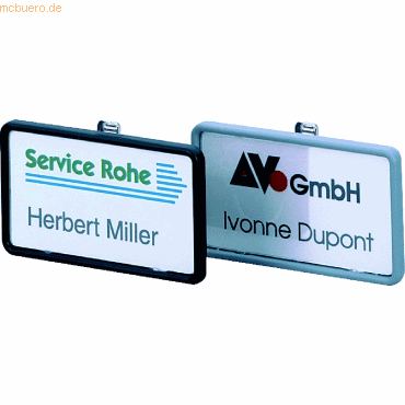Durable Namensschild 40x75mm mit Kombiklemme VE=25 Stck grau