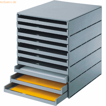 Styro Schubladenbox styroval 10 Schbe grau