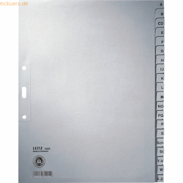 Leitz Register A4 A-Z 100g/qm grau