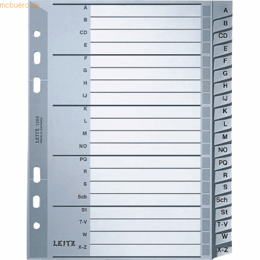 Leitz Register A5 A-Z PP grau