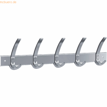 Kerkmann Wandgarderobe Public 5/10 pulverbeschichtet alusilber