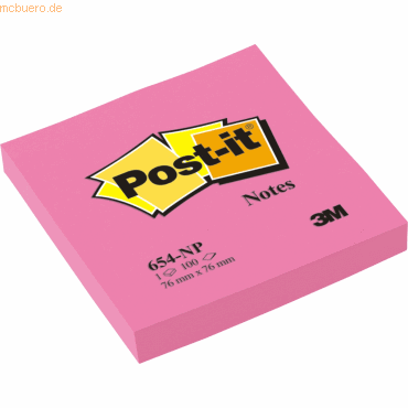 Post-it Notes Haftnotizen 76x76mm neonpink