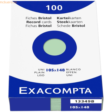Exacompta Karteikarten A6 blanko grn VE=100 Stck