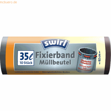 Swirl Mllbeutel 35l mit Fixierband anthrazit VE=10 Stck