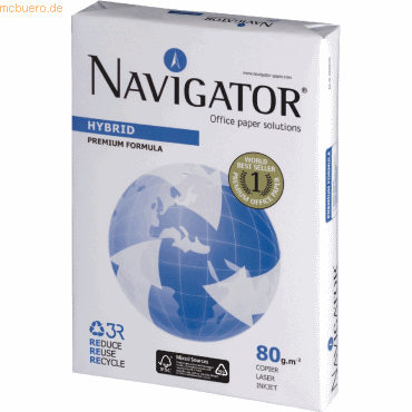 Navigator Kopierpapier Navigator Hybrid A4 80g/qm wei VE=500 Blatt
