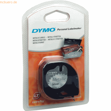 Dymo Schriftbnder Dymo LetraTag 12mm metallic silber