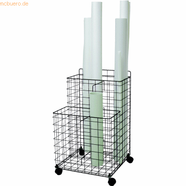 Rumold Zeichnungsrollenwagen C-100 4 Fcher BxTxH 41x41x69cm wei