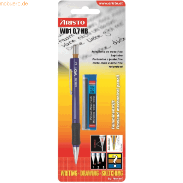10 x Aristo Feinminenstift WD1 0,7mm blau Blister