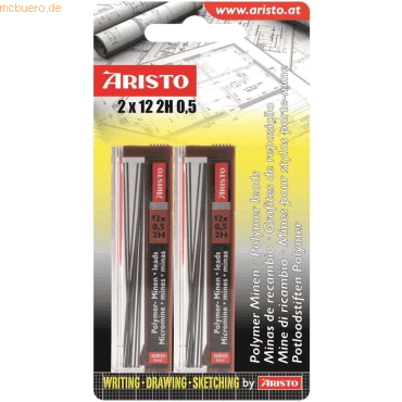 10 x Aristo Feinminen Hi-Polymer 2H 0,5mm VE=6 Stck