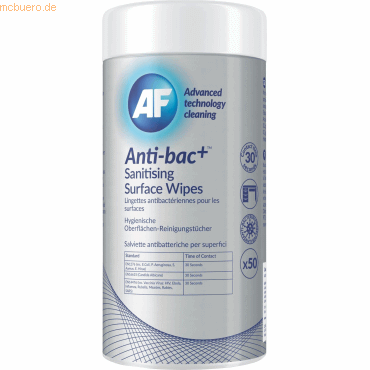 AF Oberflächenreinigungstücher Anti-bac Spenderdose VE=50 Stück