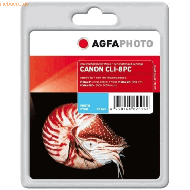 AgfaPhoto Tinte kompatibel mit Canon CLI8PC photocyan