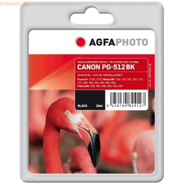 AgfaPhoto Tinte kompatibel mit Canon PG512 schwarz
