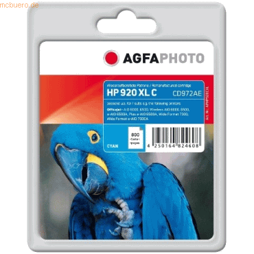 AgfaPhoto Tinte kompatibel mit HP CD972AE cyan
