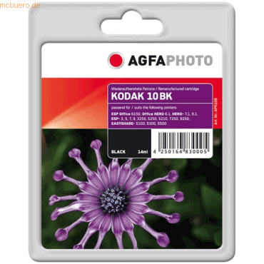 AgfaPhoto Tinte kompatibel mit Kodak Ink 10B schwarz