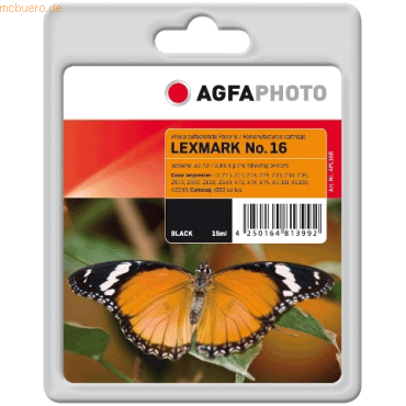 AgfaPhoto Tinte kompatibel mit Lexmark 10N0016 schwarz