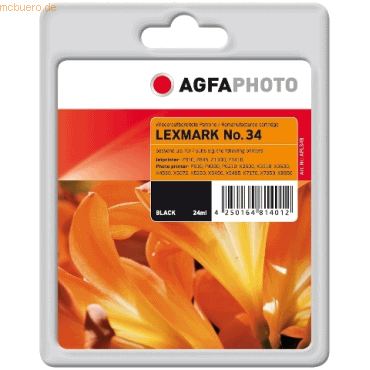 AgfaPhoto Tinte kompatibel mit Lexmark 18C0034E schwarz