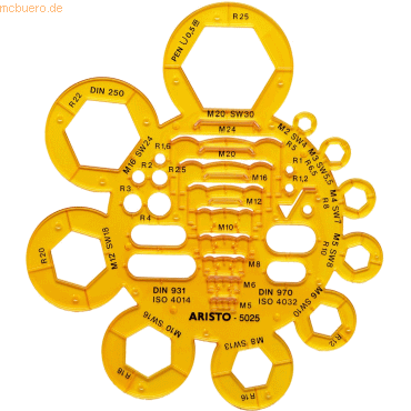 Aristo Abrundungs- und Mutternschablone 155x135mm 1,5mm transparent ge