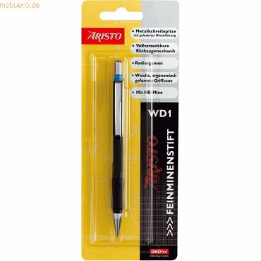 10 x Aristo Feinminenstift WD1 0,7mm schwarz Blister