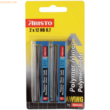 10 x Aristo Feinminen 0,7mm HB Blister VE=2x 12 Stck