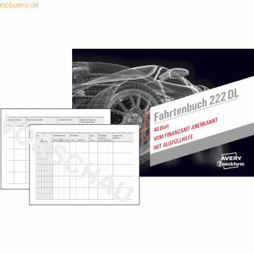 10 x Avery Zweckform Fahrtenbuch A6 quer fr Pkw mit 40 Blatt Drivers