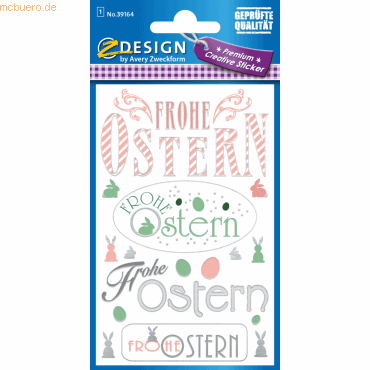 10 x Z-Design Sticker Effektfolie Frohe Ostern 1 Bogen