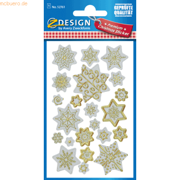 10 x Z-Design Sticker Weihnacht Premium Papier 1 Bogen Motiv Sterne we
