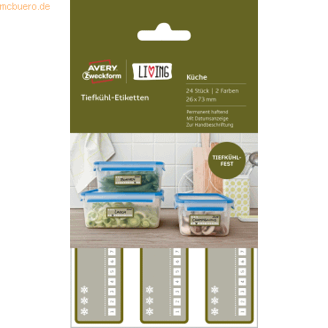 Avery Zweckform Tiefkhletiketten 26x73mm wei VE=30 Stck