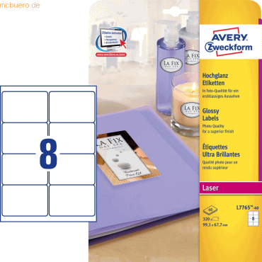Avery Zweckform Etiketten mit Spezialbeschichtung 99,1x67,7 mm 40 Blat