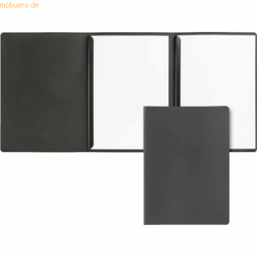 10 x Brunnen Präsentationsmappe 3-teilig Softkarton schwarz