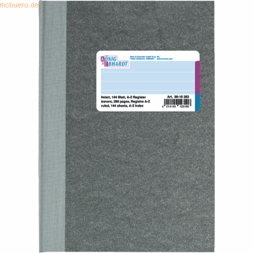 K+E Geschftsbuch A5 liniert 144 Blatt Register hellblau