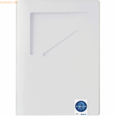 10 x Biella Magnet-Klemmmappe Attraction A4 View PP / Karton weiß