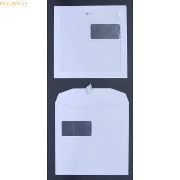 Blanke Werbefensterhllen 220x220mm 120g/qm haftklebend Sonderfenster