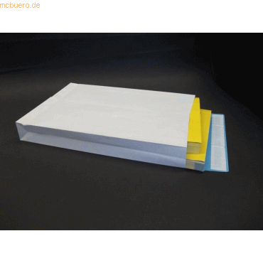Blanke Faltentaschen 229x324x40mm C4 130g/qm HK VE=250 Stck wei/blau