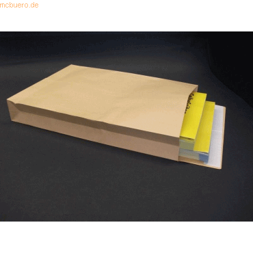 Blanke Faltentaschen 250x353x50mm B4 150g/qm haftklebend VE=250 St. br