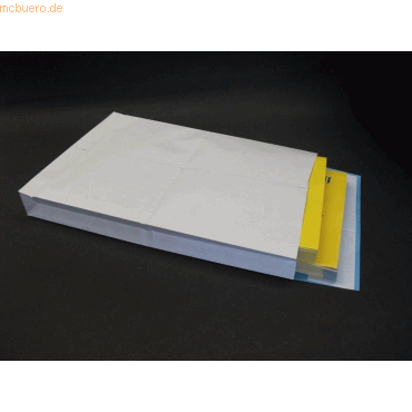 Blanke Faltentaschen 250x353x40mm B4 130g/qm HK VE=250 Stck wei/blau