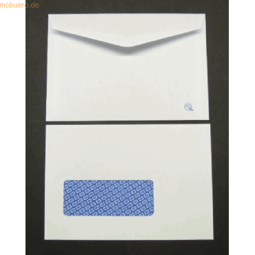Blanke Kuvertierhllen 115x168mm 90g/qm gummiert Sonderfenster VE=1000