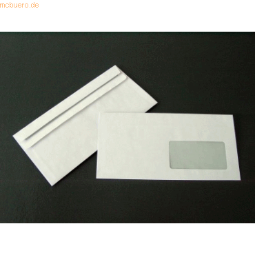 Blanke Briefumschlge DINlang 80g/qm selbstklebend Fenster rechts VE=1