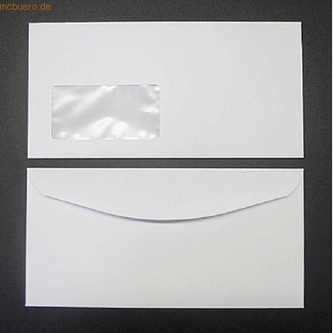 Blanke Kuvertierhllen DIN C6/5 100g/qm gummiert Fenster VE=500 Stck