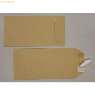Blanke Versandtaschen DINlang 115g/qm haftklebend VE=500 Stck braun