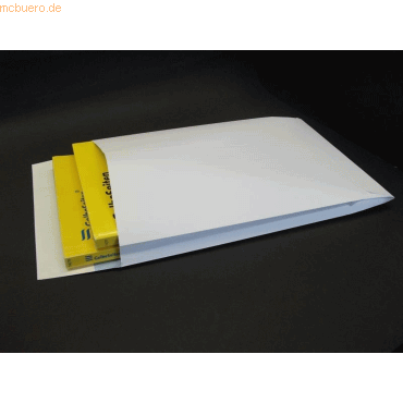 Blanke Faltentaschen 254x381x25mm 140g/qm haftklebend VE=125 Stck wei