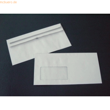 Blanke Briefumschlge DINlang 75g/qm selbstklebend Fenster VE=1000 St