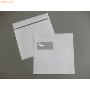Blanke Briefumschlge 230x230mm 100g/qm gummiert Fenster VE=100 Stck