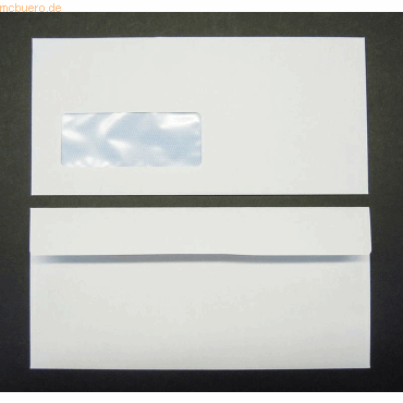 Blanke Briefumschlge 105x216mm 80g/qm gummiert Sonderfenster VE=1000