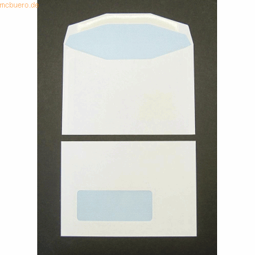 Blanke Kuvertierhllen C6 80g/qm gummiert Sonderfenster VE=1000 Stck